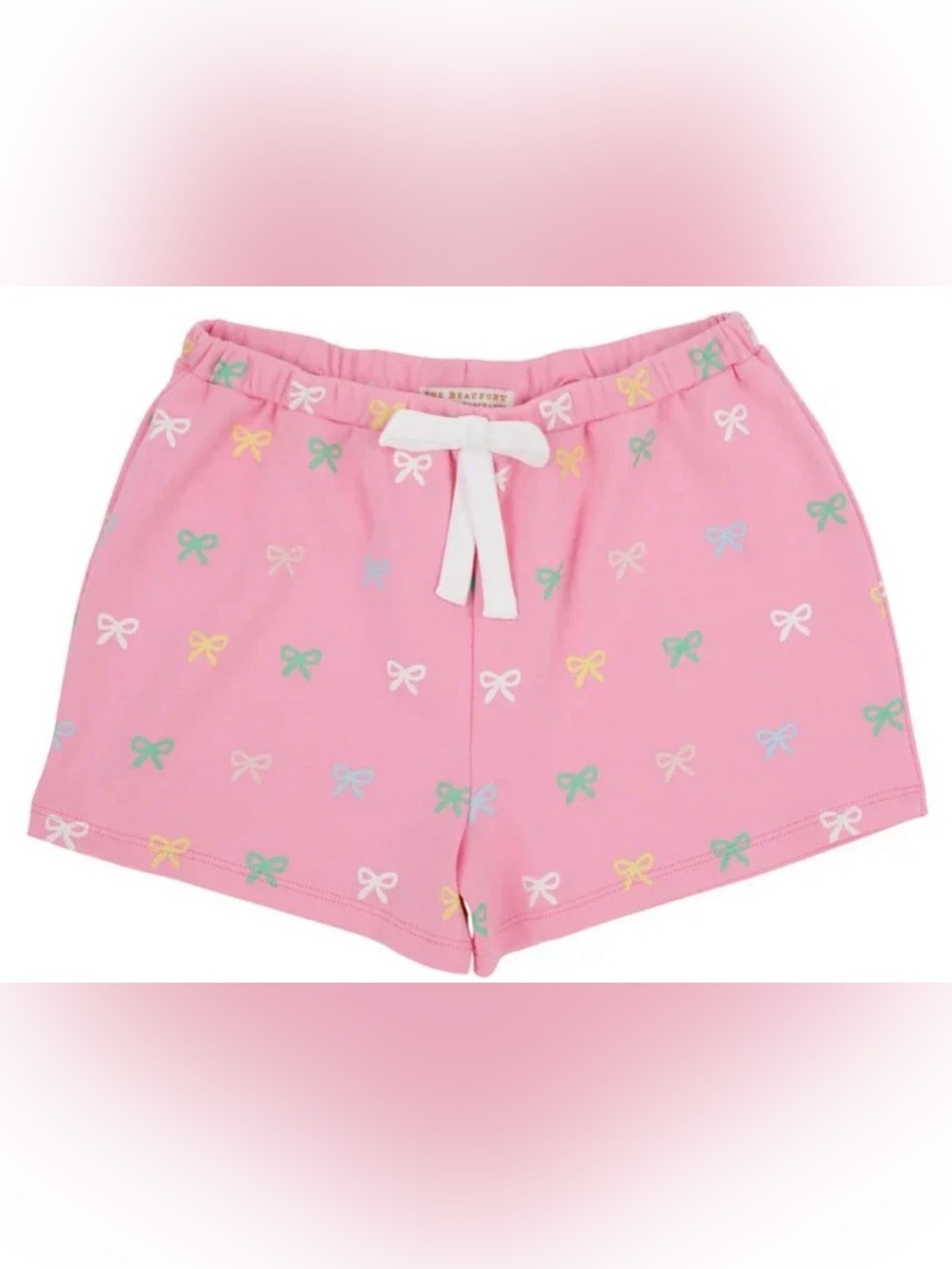 The Beaufort Bonnet Company Pink Bow-Print Pull-On Shorts Size 7